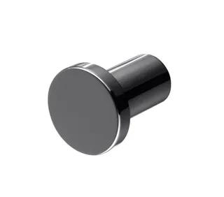 Badrumskrok i svart krom med cylindrisk form och rund framsida.