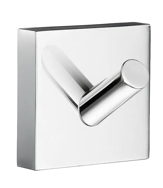 Kromad enkelkrok med modern design, monterad på en fyrkantig platta.